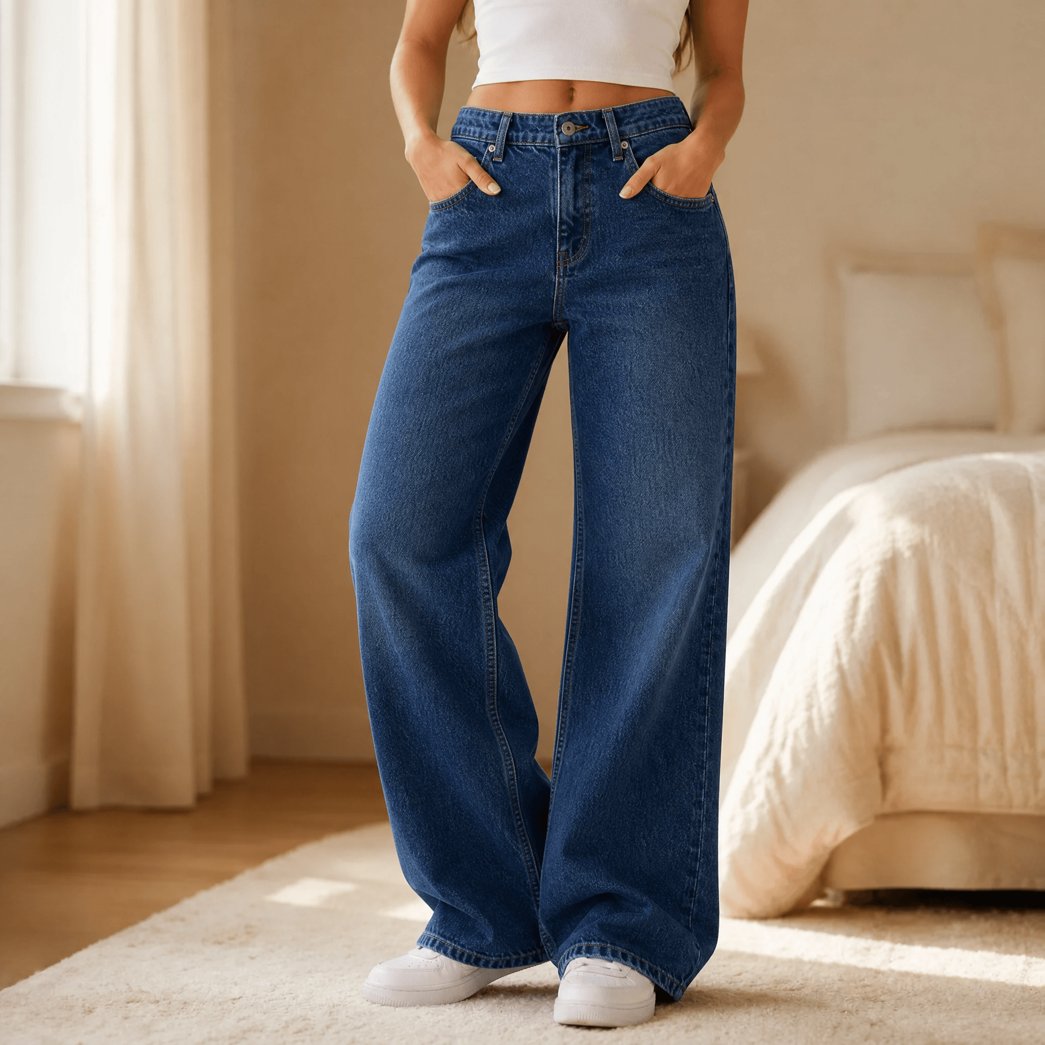 Lunavia – Women's Vintage Relaxed-Fit Wide-Leg Jeans