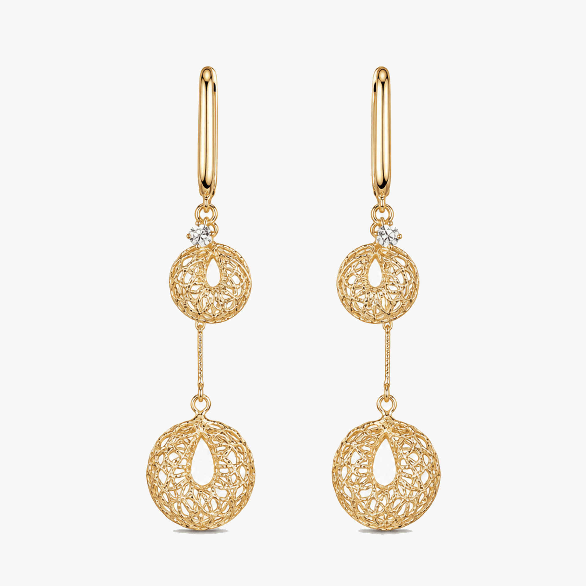 Lunavia – Woven Gold Crystal Drop Earrings
