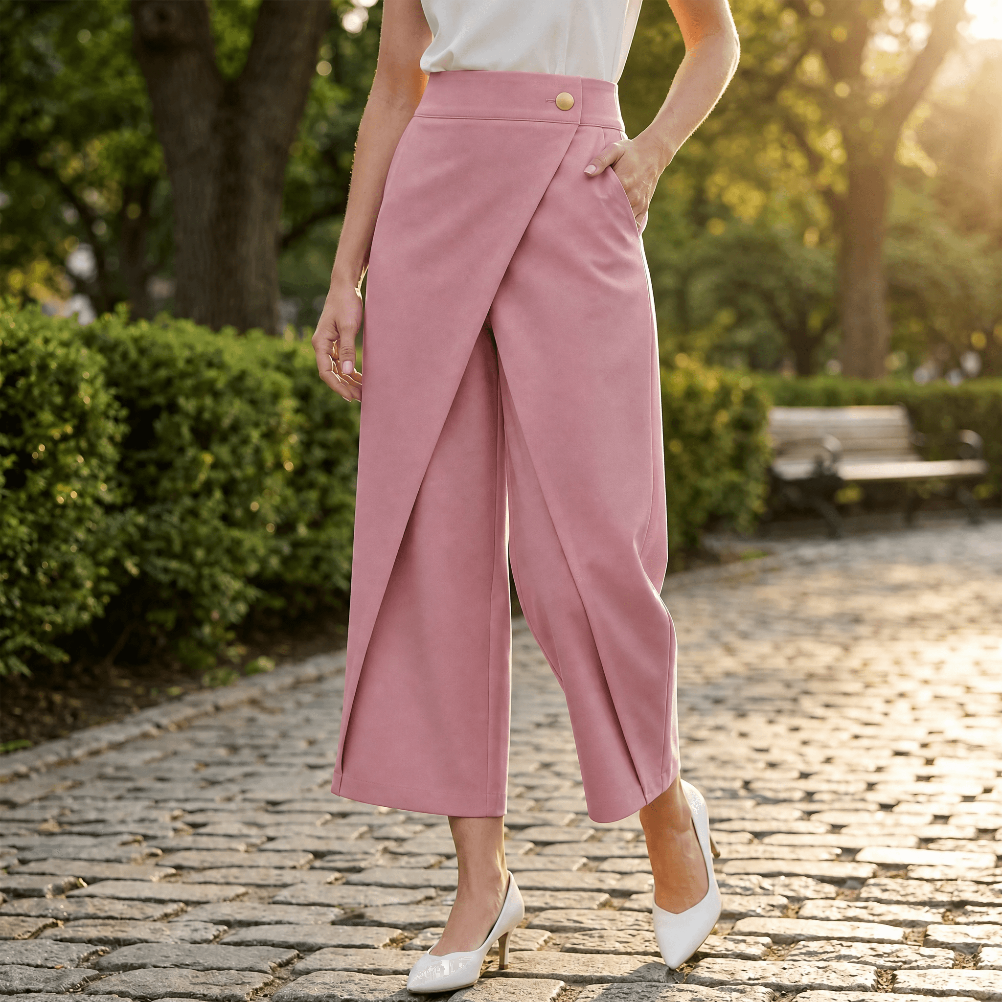 Lunavia™ – Wrap-Front Wide-Leg Pants