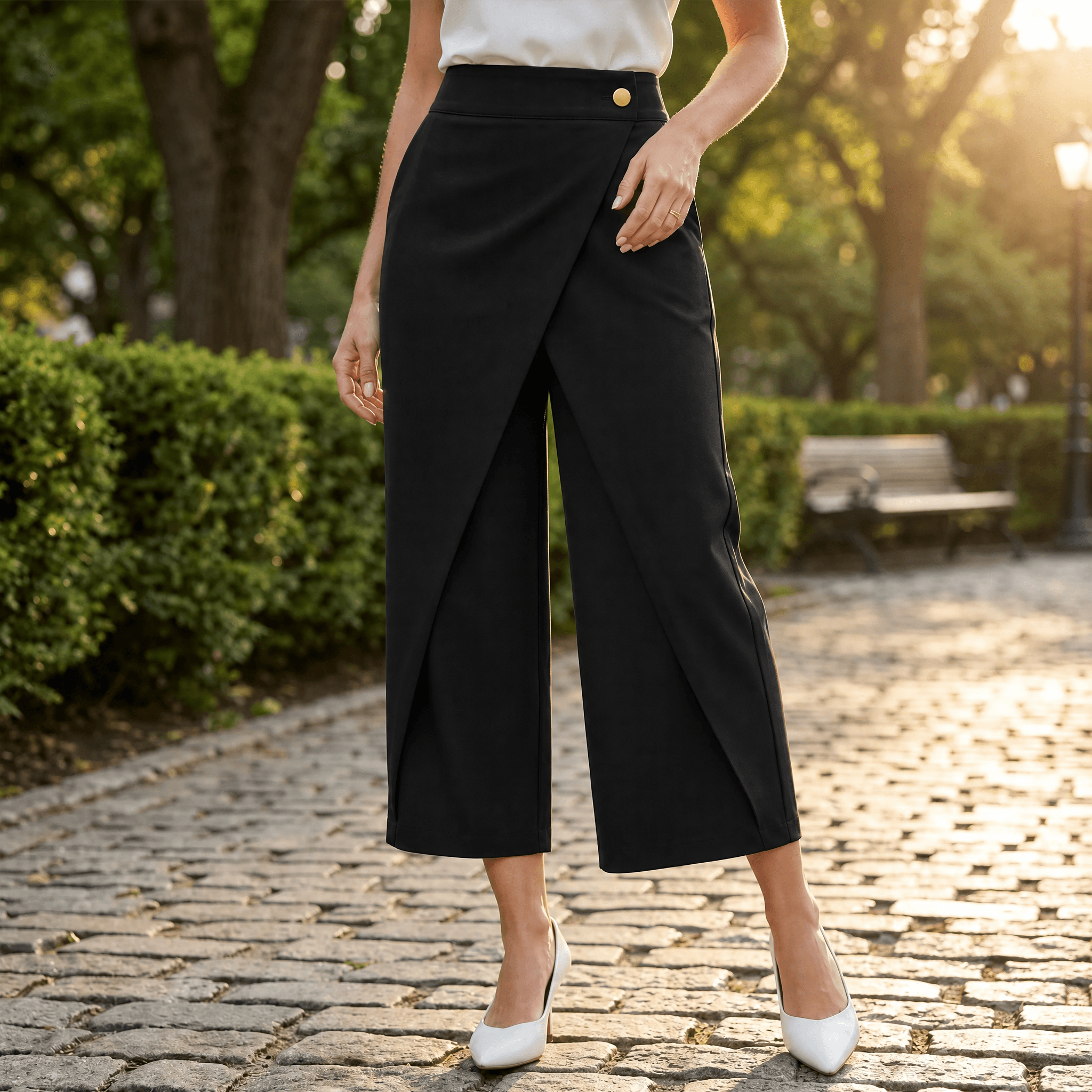 Lunavia™ – Wrap-Front Wide-Leg Pants