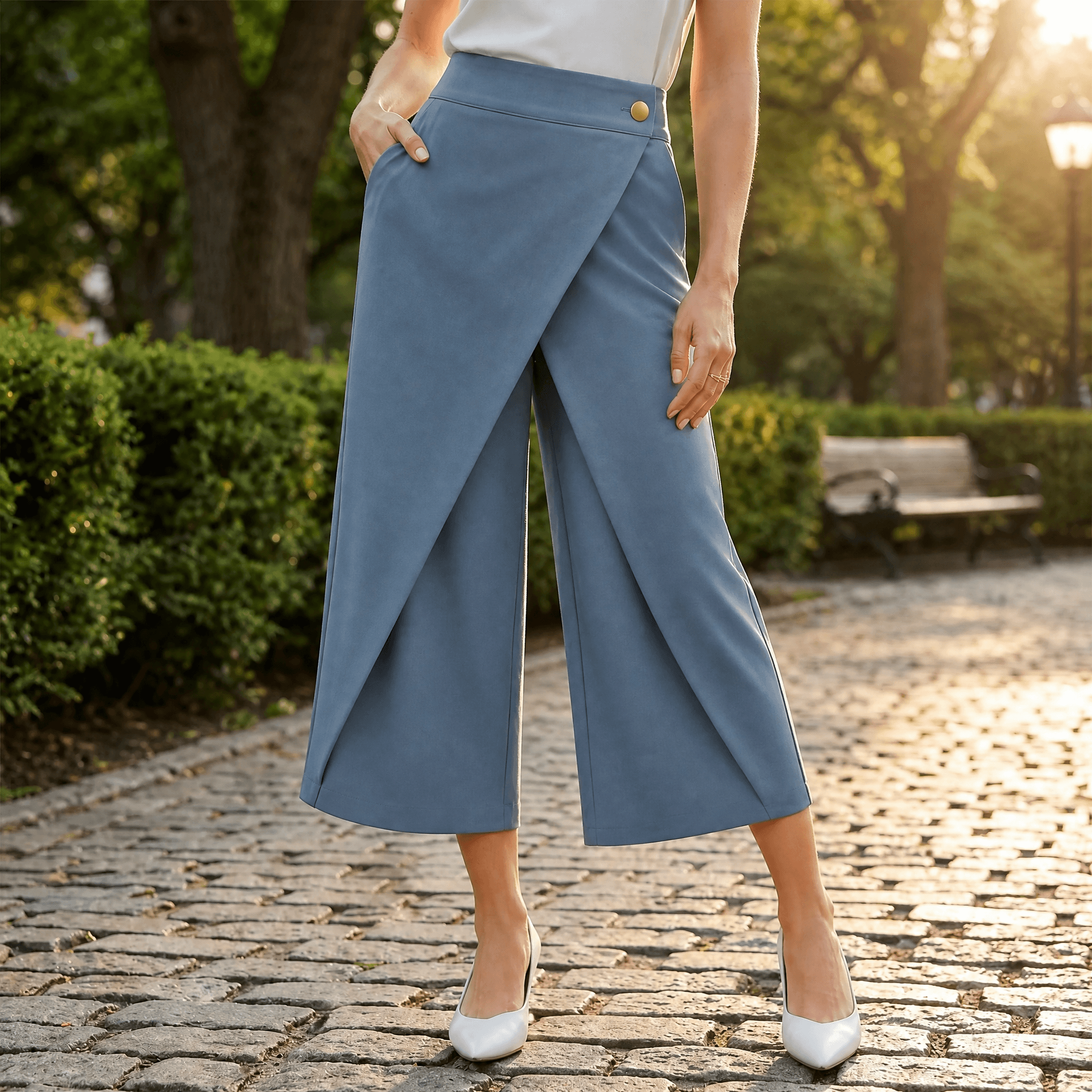 Lunavia™ – Wrap-Front Wide-Leg Pants