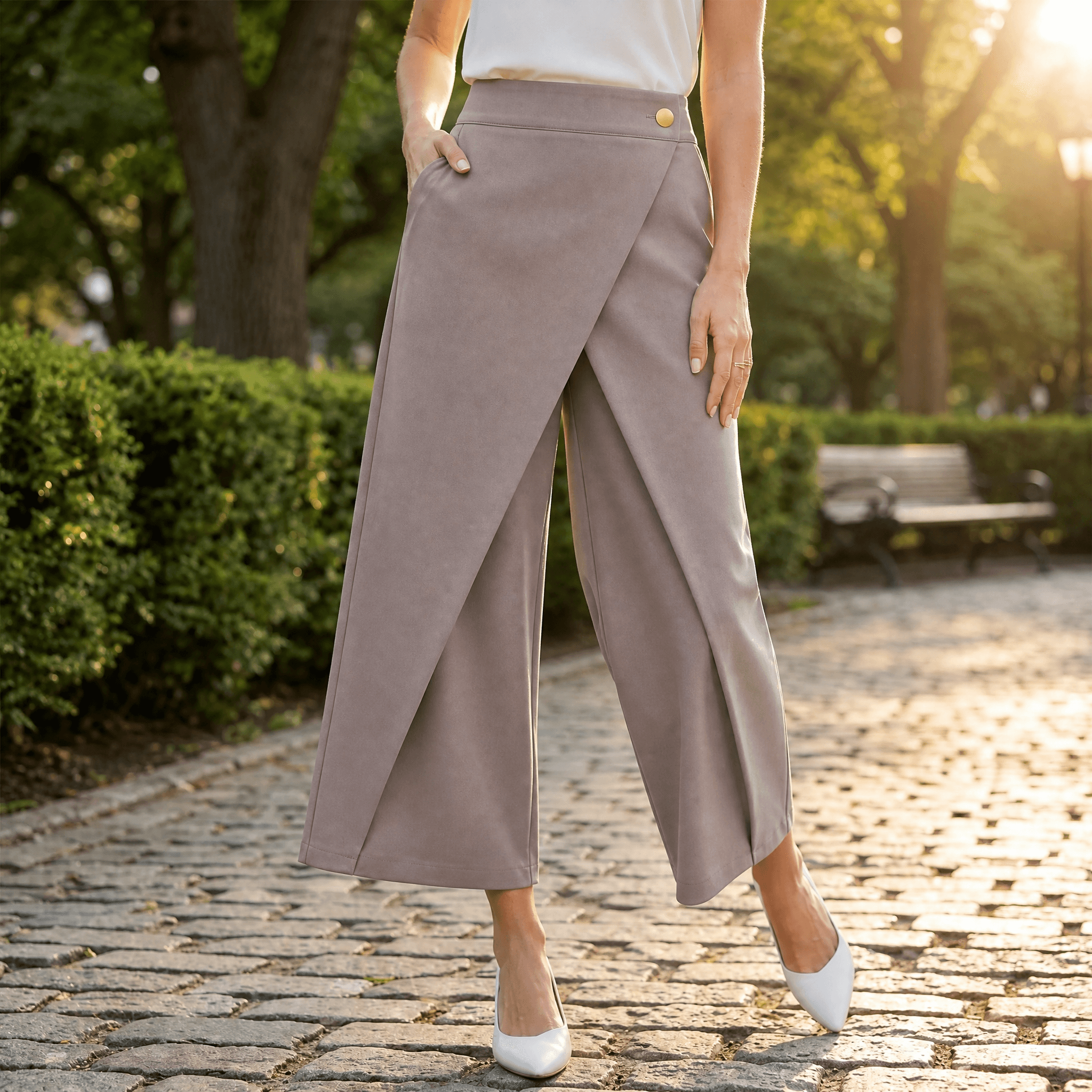 Lunavia™ – Wrap-Front Wide-Leg Pants