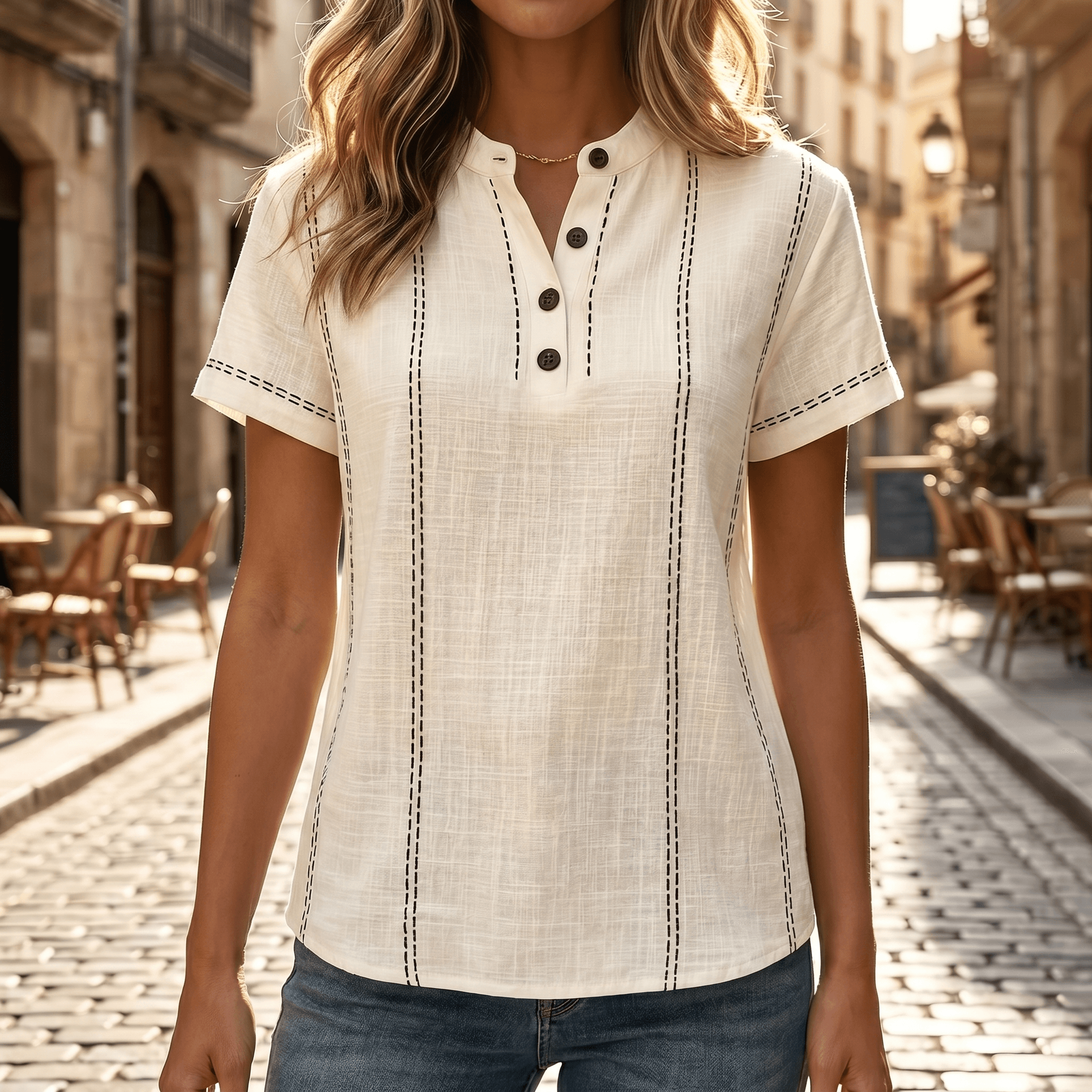 Lunavia – Women's Stitched Henley Top