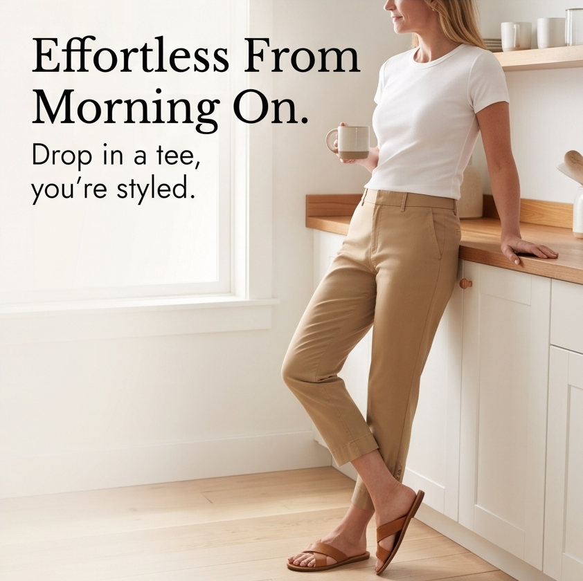 Lunessa™ – Button-Hem Cropped Cotton Pants