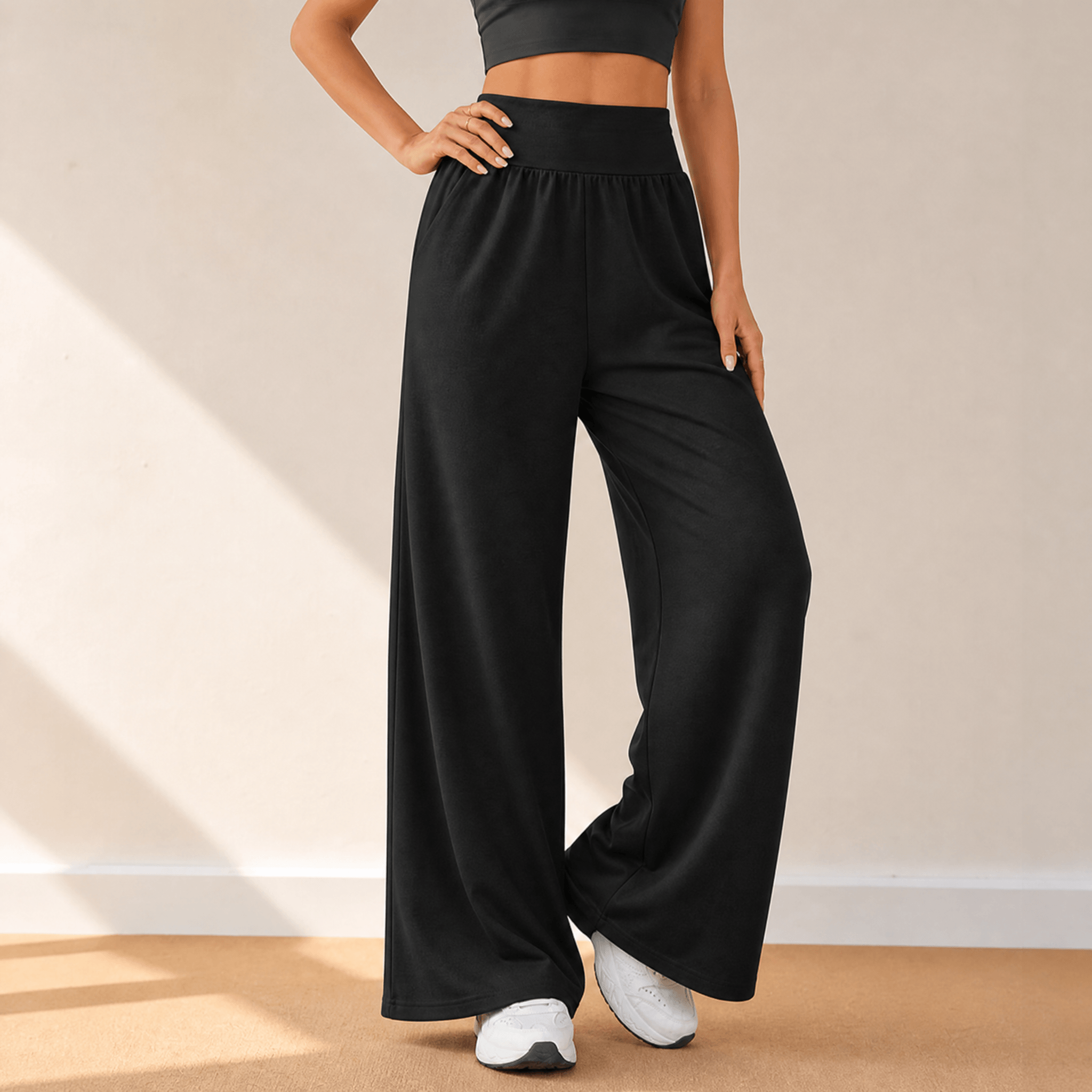 Lunessa – Women's High-Waist Wide-Leg Sweatpants