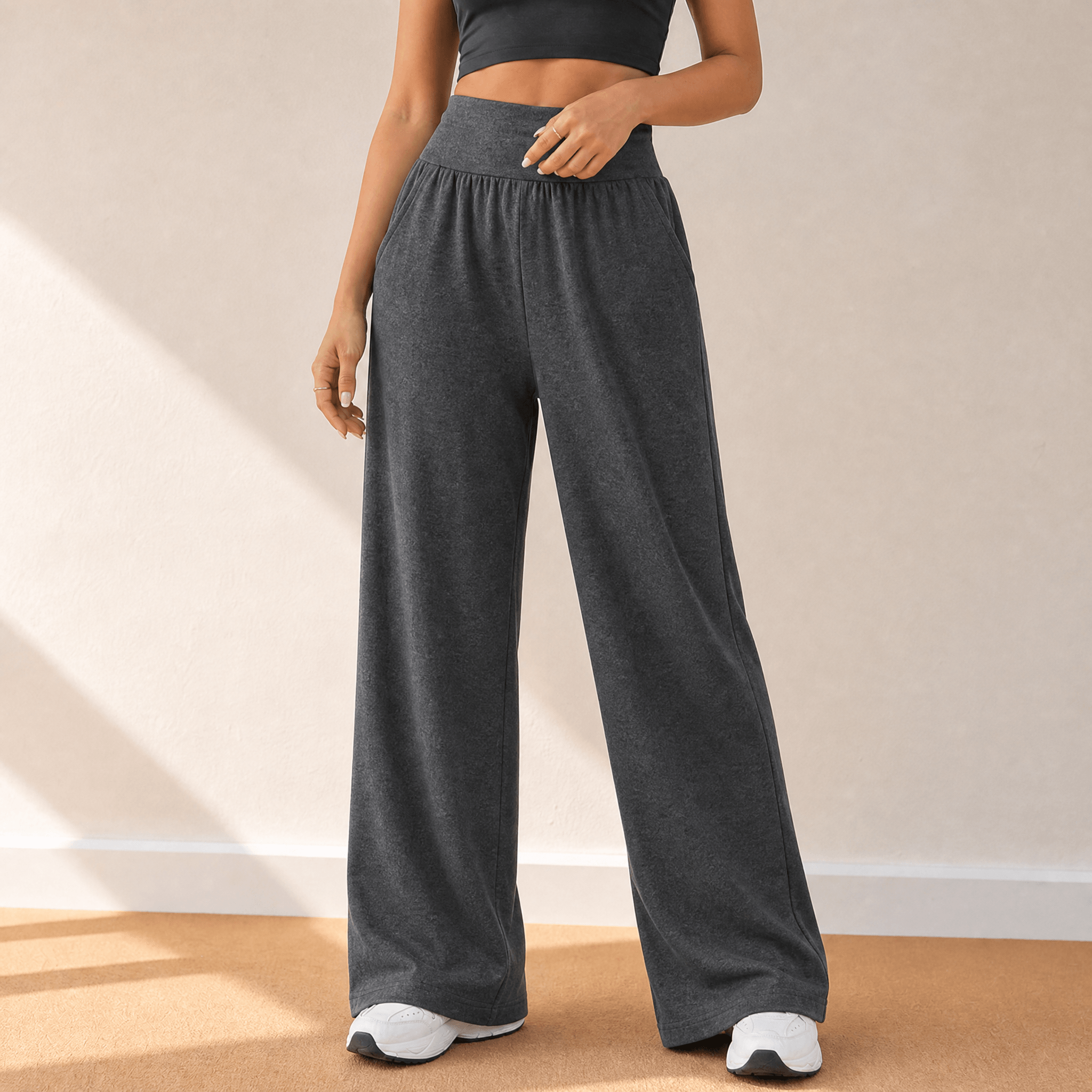 Lunessa – Women's High-Waist Wide-Leg Sweatpants