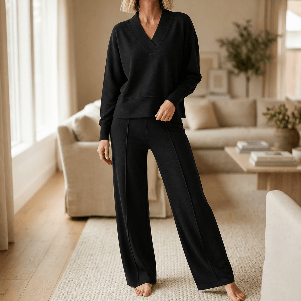 Lunessa – Women's Soft Knit Sweater and Wide Leg Pants Set