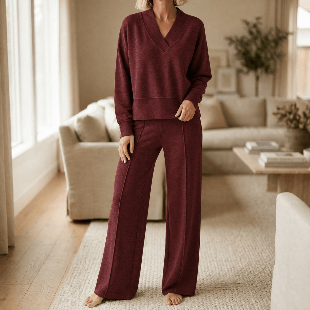 Lunessa – Women's Soft Knit Sweater and Wide Leg Pants Set