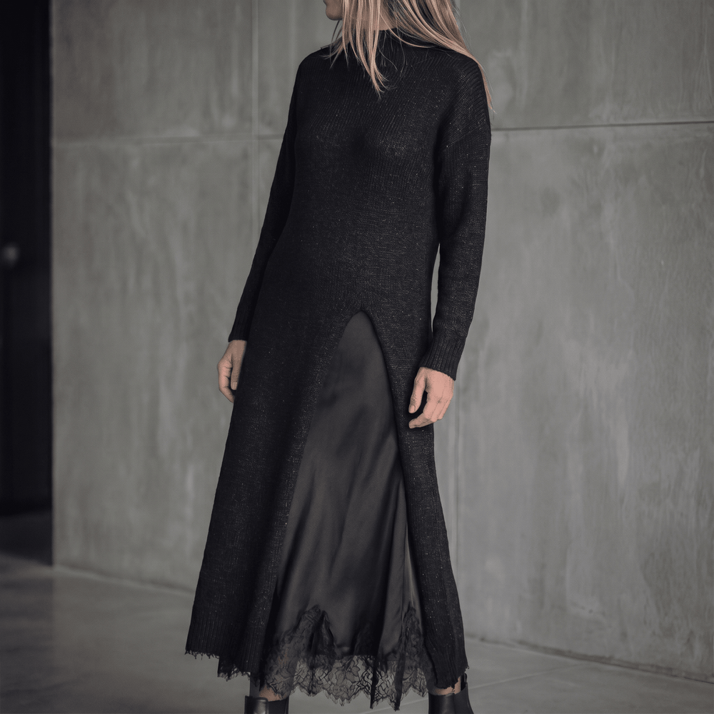 Lunette – Women’s Knitted Cardigan & Lace Camisole Set