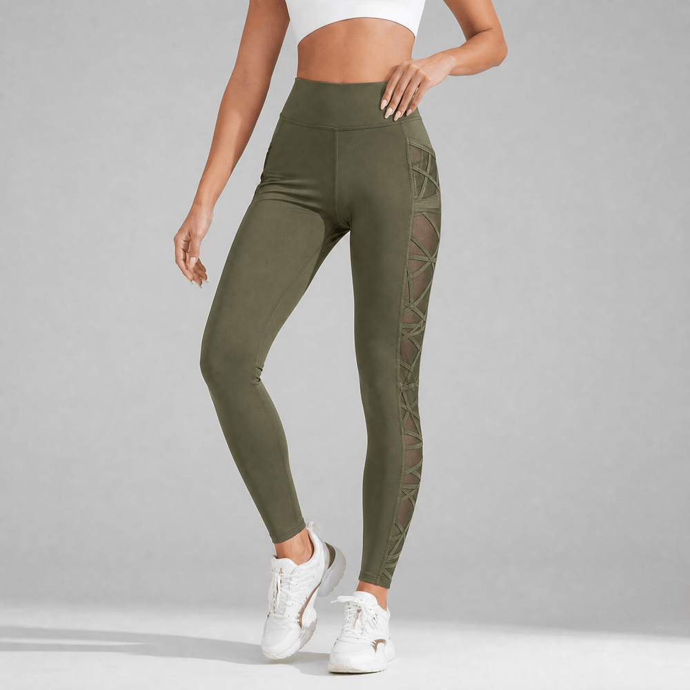 Luxefit – High Waisted Mesh Leggings with Hidden Pocket