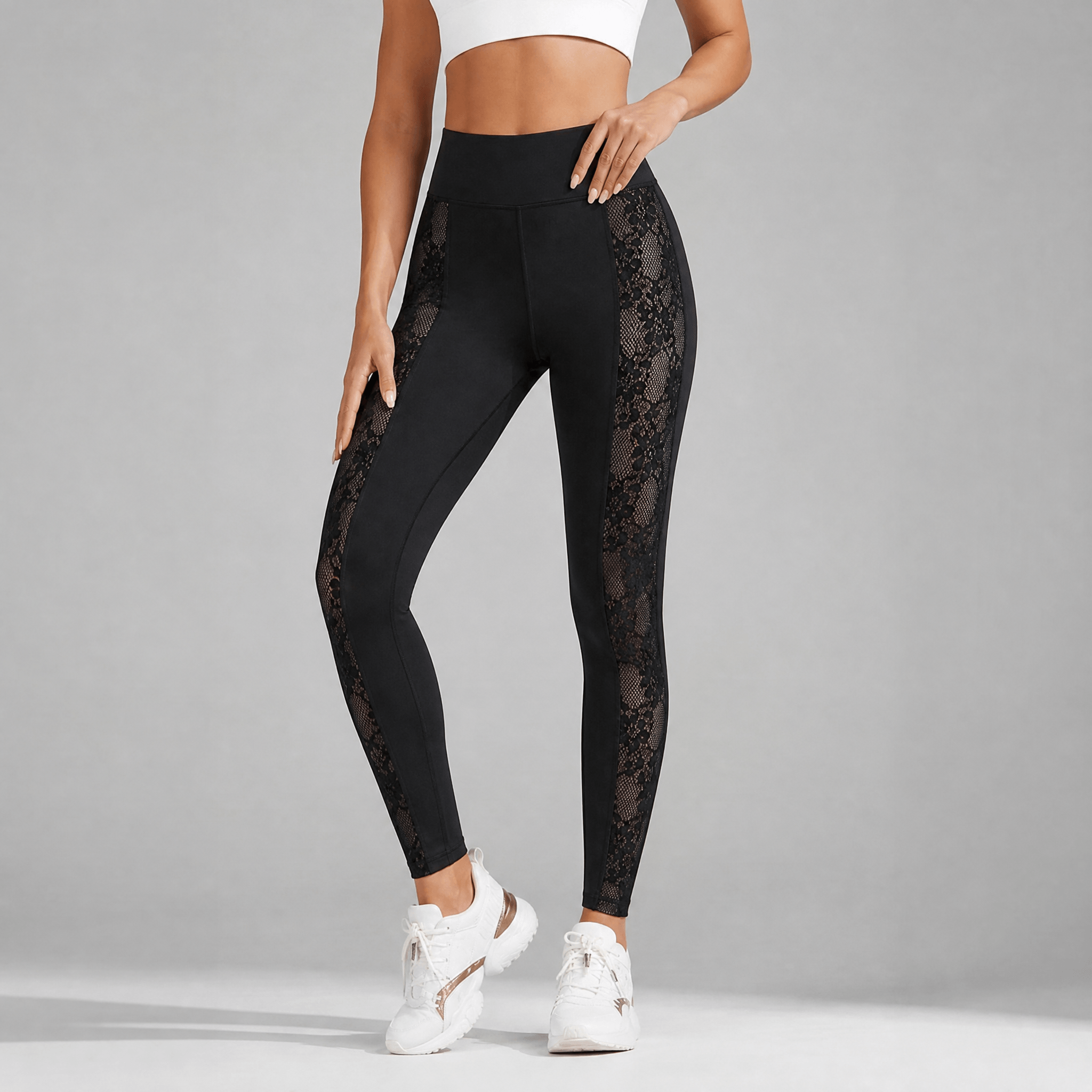 Luxefit – High Waisted Mesh Leggings with Hidden Pocket