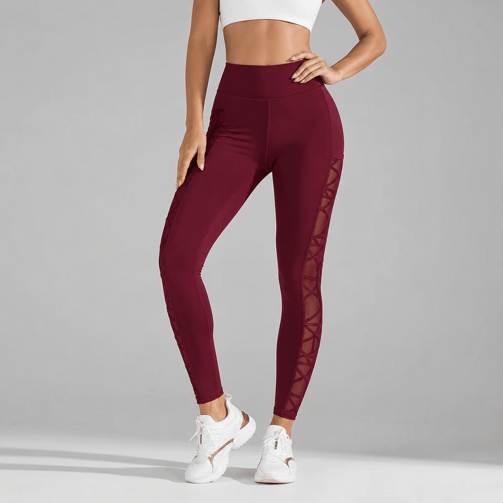 Luxefit – High Waisted Mesh Leggings with Hidden Pocket