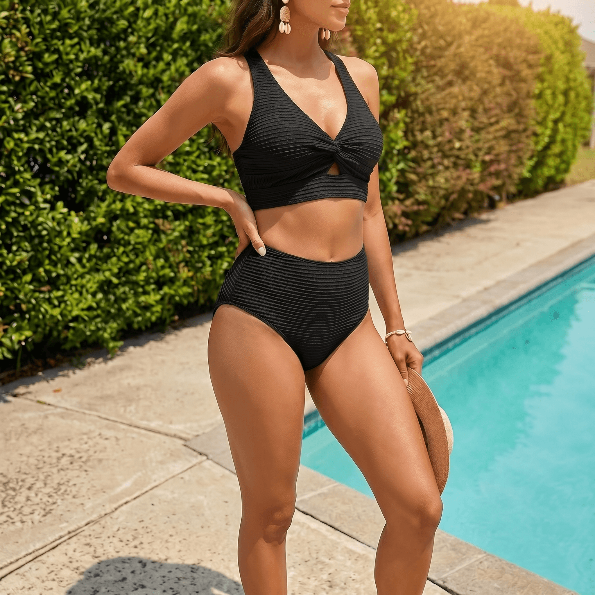 Mara – Women's Ribbed Shaping Bikini with Coverage