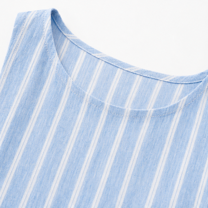 Marella – Sleeveless Striped Midi Dress with Pockets, Breezy Drop-Waist Summer Dress for Women