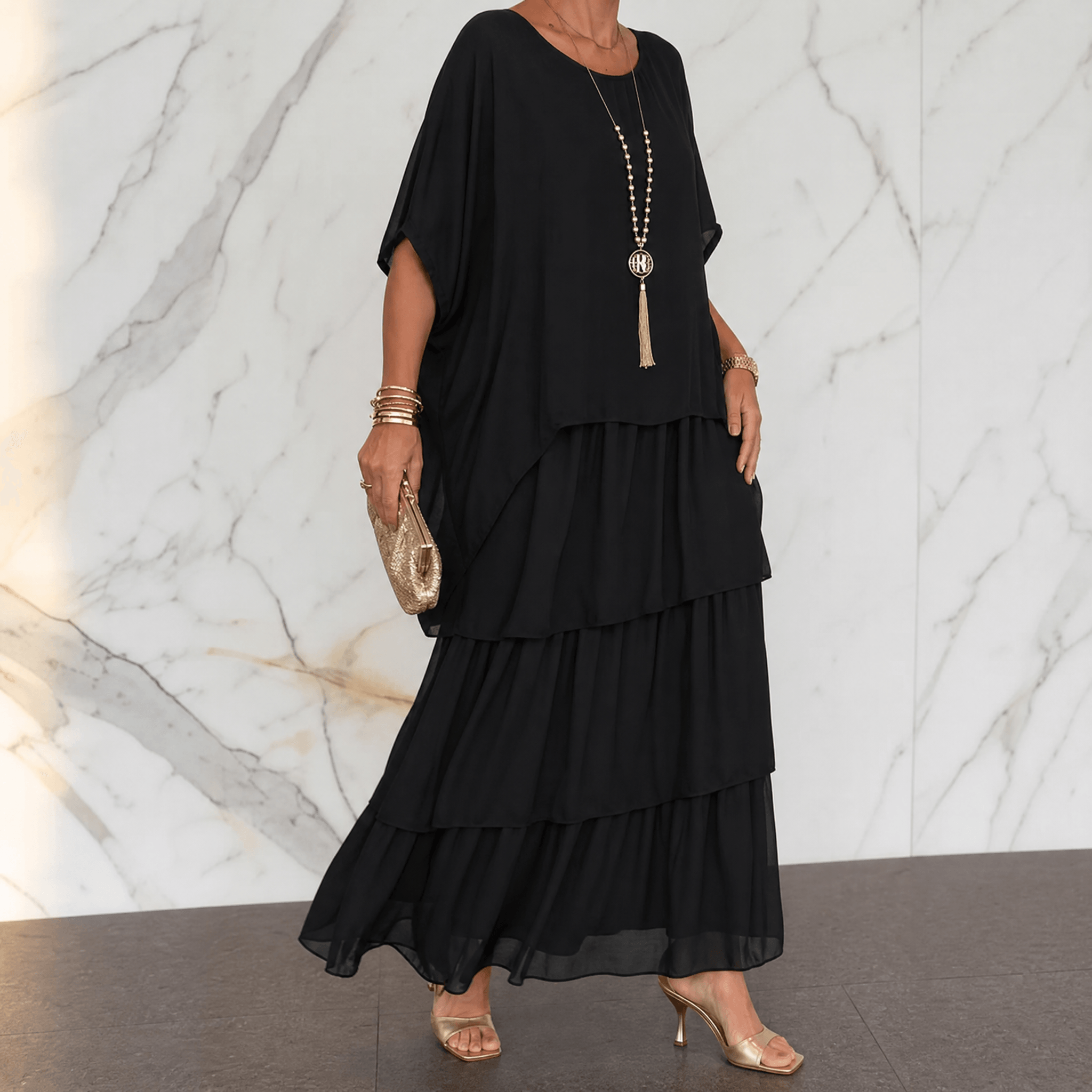 Marella – Women's Elegant Tiered Dress for Events