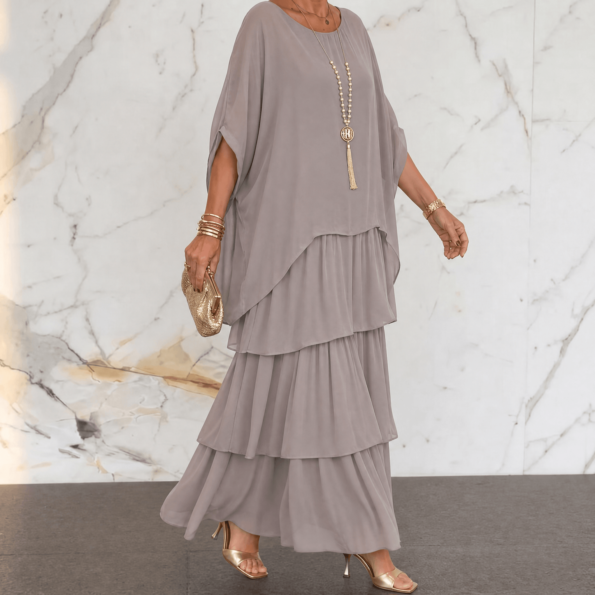 Marella – Women's Elegant Tiered Dress for Events