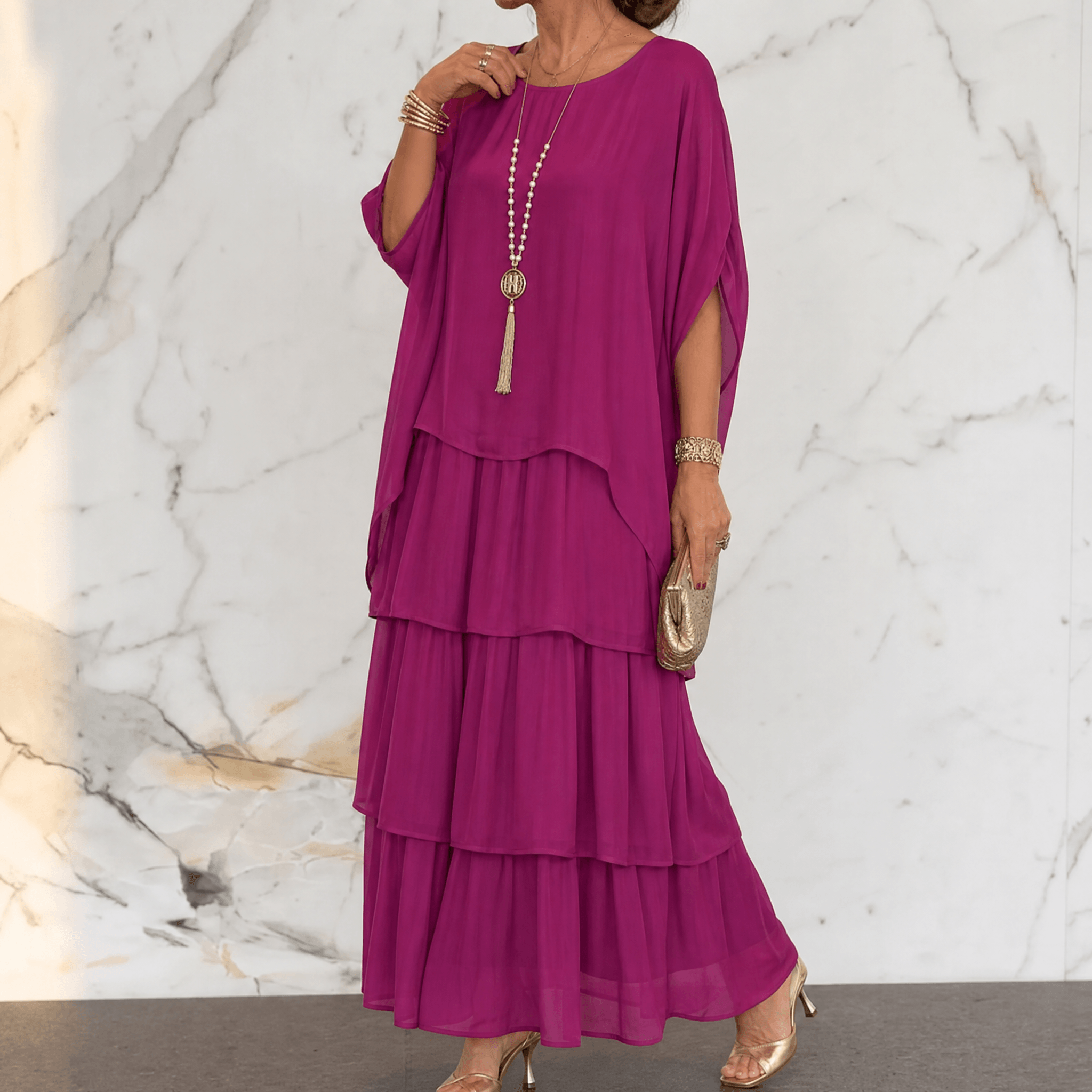 Marella – Women's Elegant Tiered Dress for Events