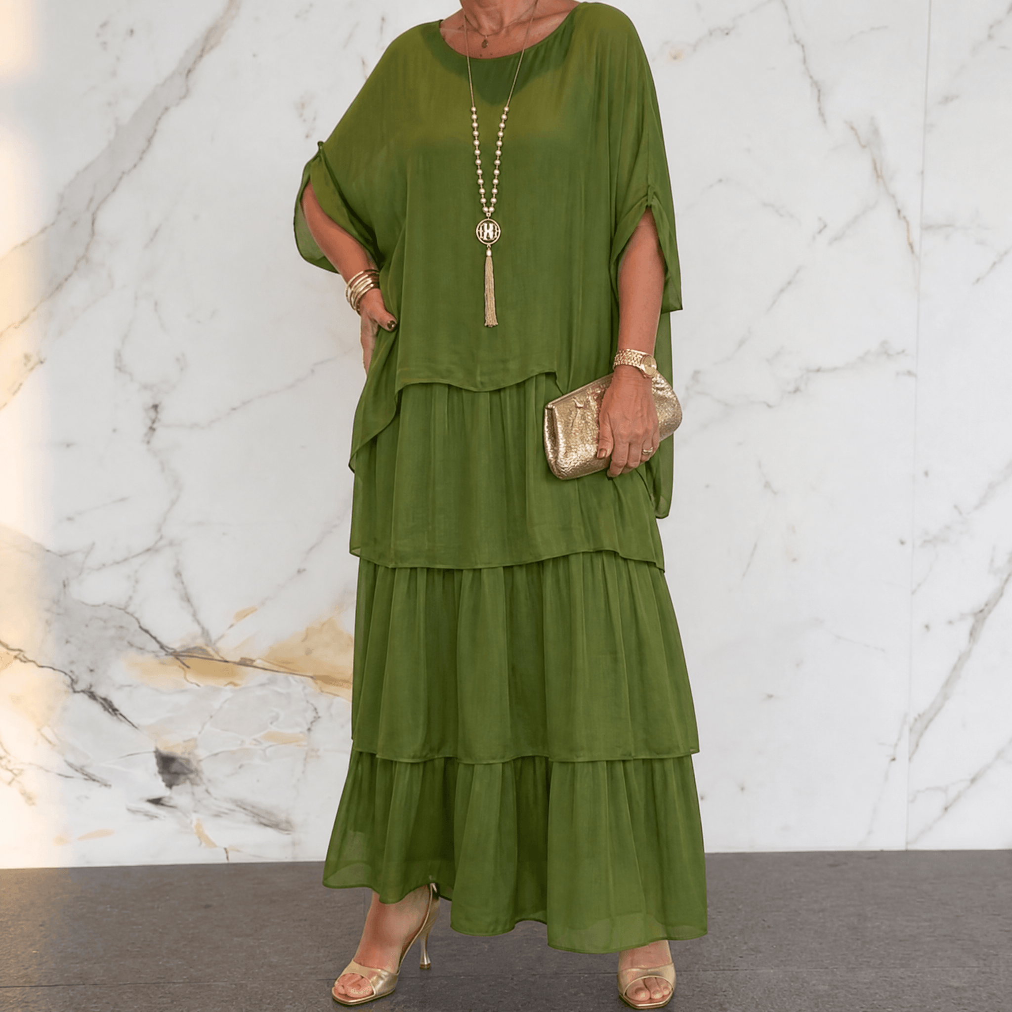 Marella – Women's Elegant Tiered Dress for Events