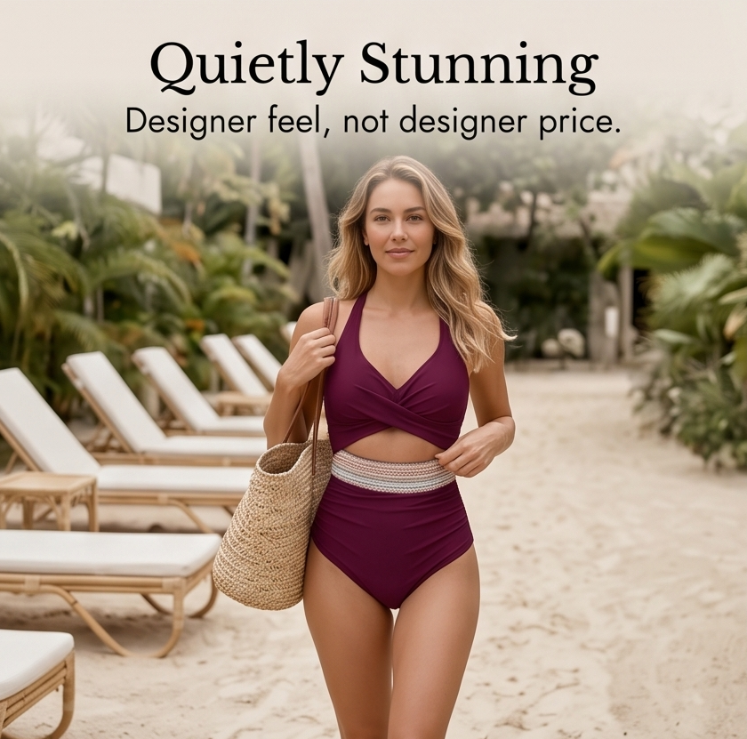 Marivela – Twist-Front One-Piece Swimsuit with Cutout Waist