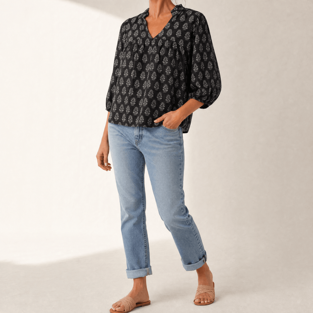 Marivell – Women's Block-Print V-Neck Summer Blouse