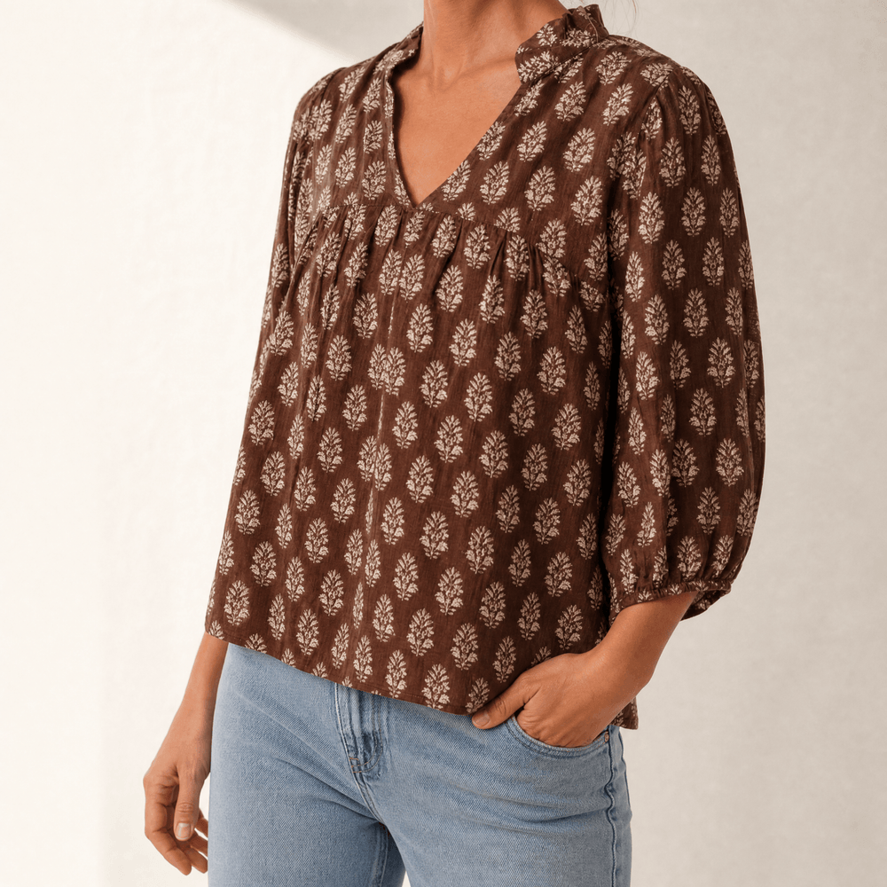 Marivell – Women's Block-Print V-Neck Summer Blouse