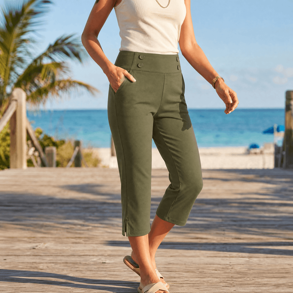Marivella – Women's High-Waist Stretch Capri Pants