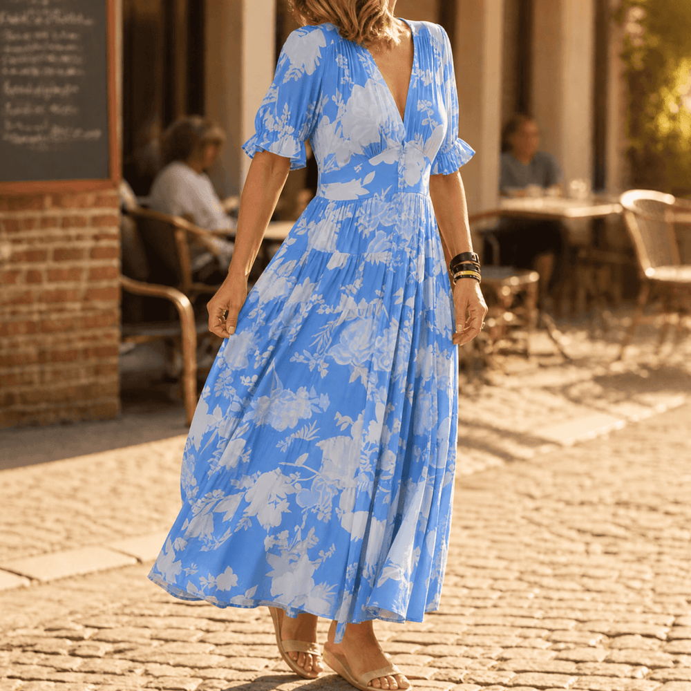 Minelda – Women's Flowing Floral Maxi Dress