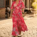 Minelda – Women's Flowing Floral Maxi Dress