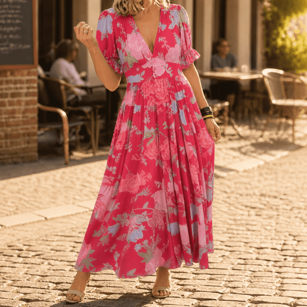Minelda – Women's Flowing Floral Maxi Dress