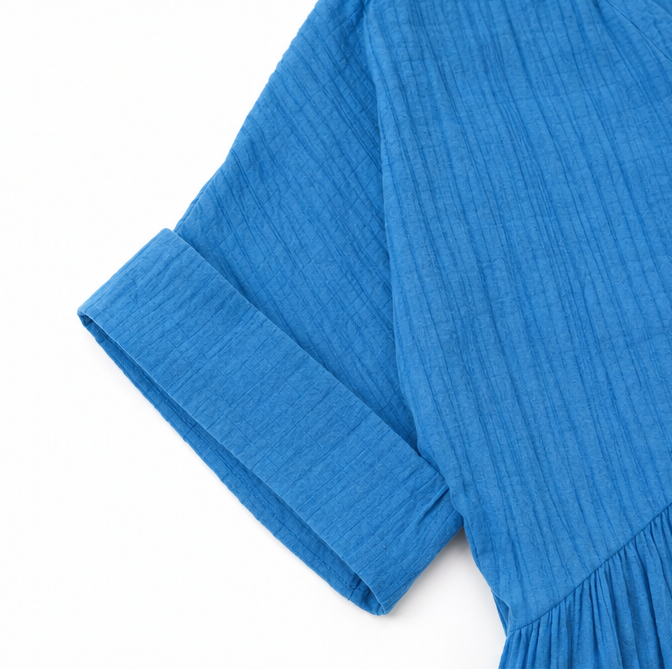 Mira Coast – Soft Maxi Dress with Oversized V-Neck and Pockets