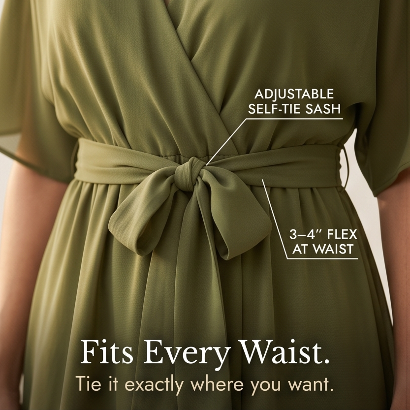 Mirabelle – Women's Flowing V-Neck Midi Dress
