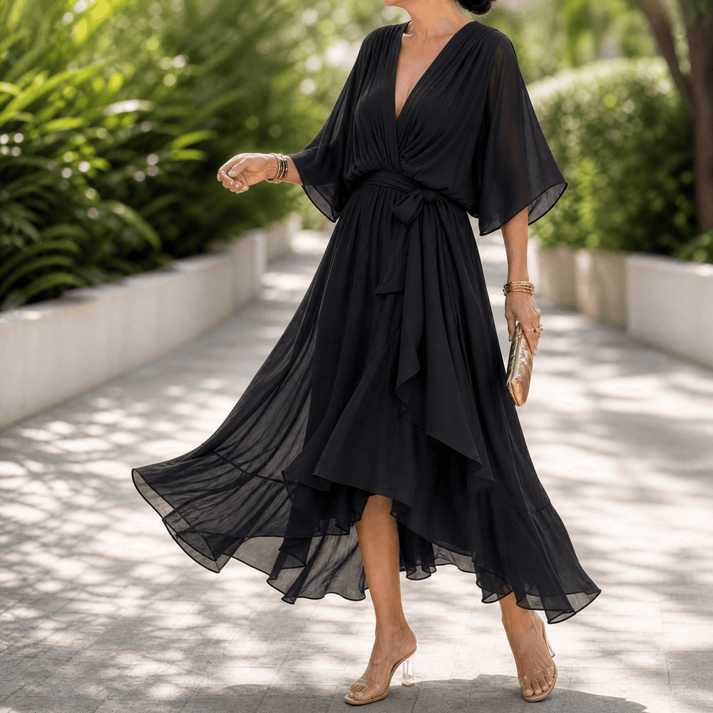 Mirabelle – Women's Flowing V-Neck Midi Dress