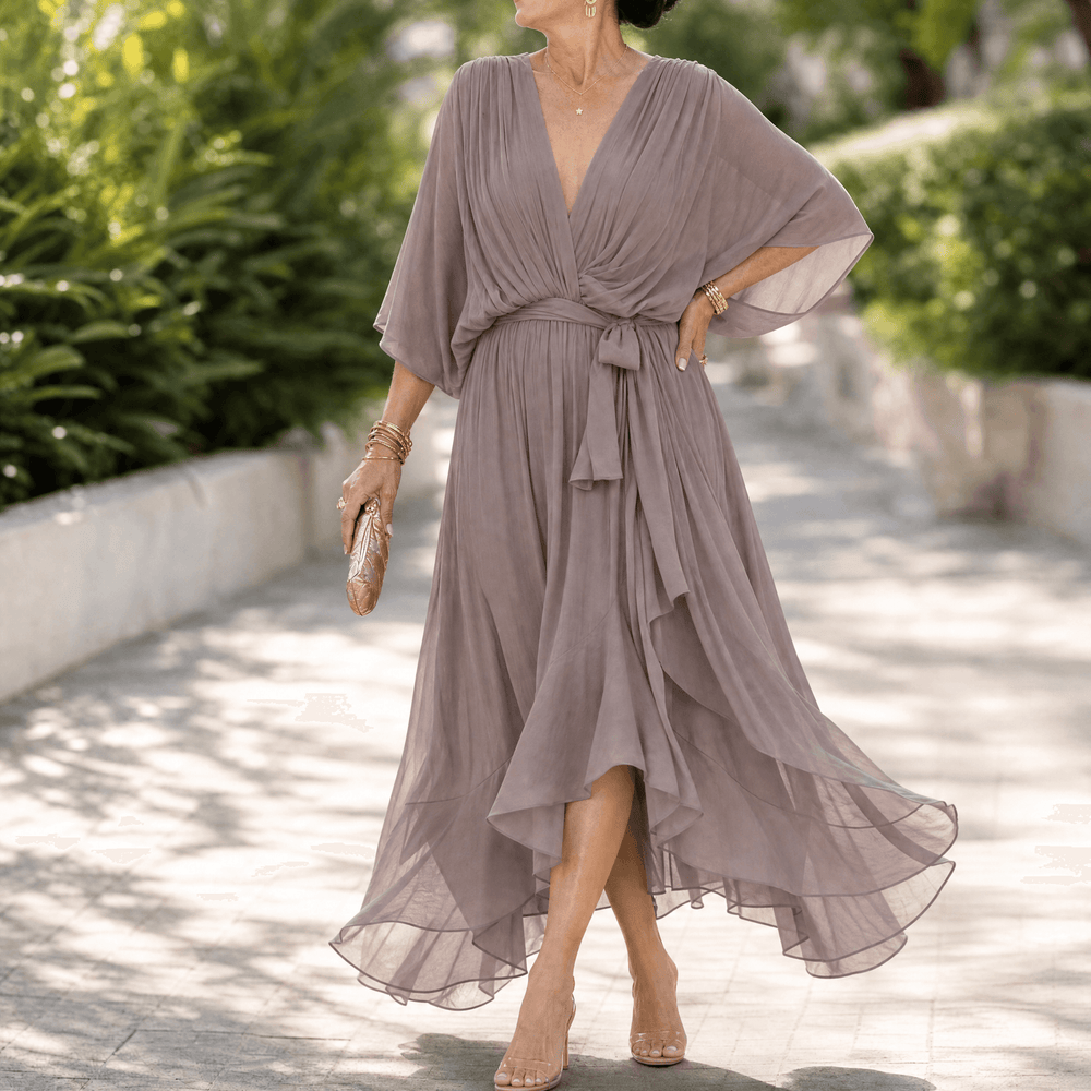 Mirabelle – Women's Flowing V-Neck Midi Dress