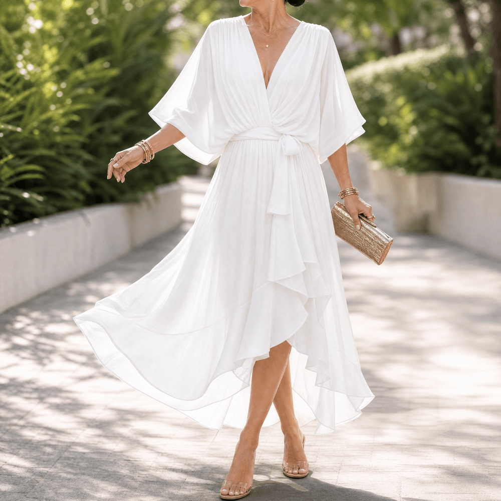 Mirabelle – Women's Flowing V-Neck Midi Dress