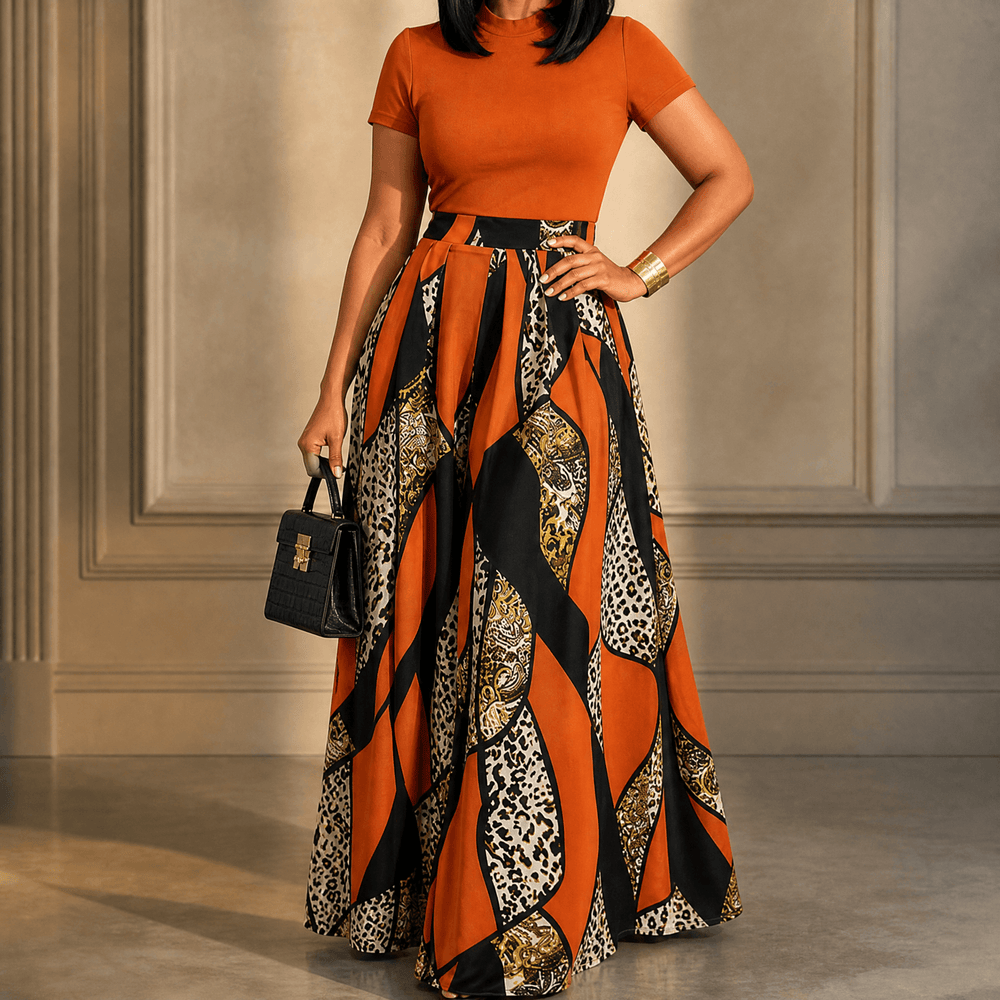 Mireya – Women's Bold Print Wide-Leg Two-Piece Set