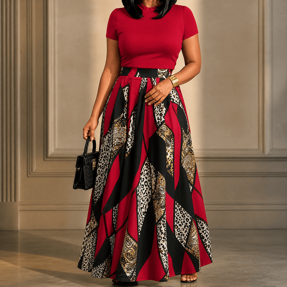 Mireya – Women's Bold Print Wide-Leg Two-Piece Set