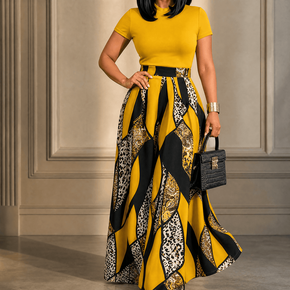 Mireya – Women's Bold Print Wide-Leg Two-Piece Set