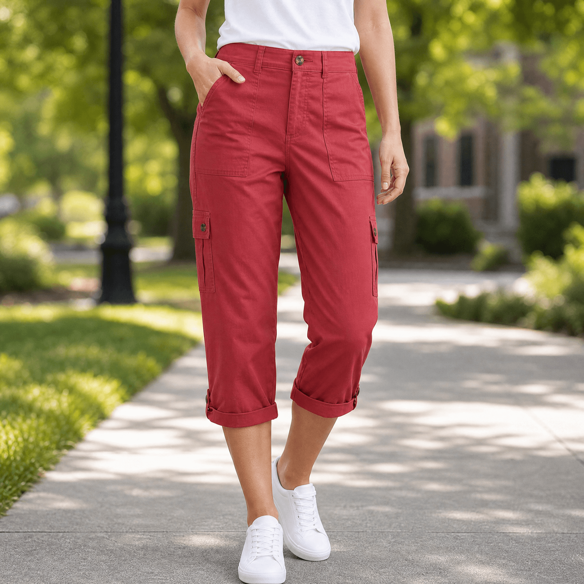 Movana – Women's Comfortable Stretch Capri with Pockets
