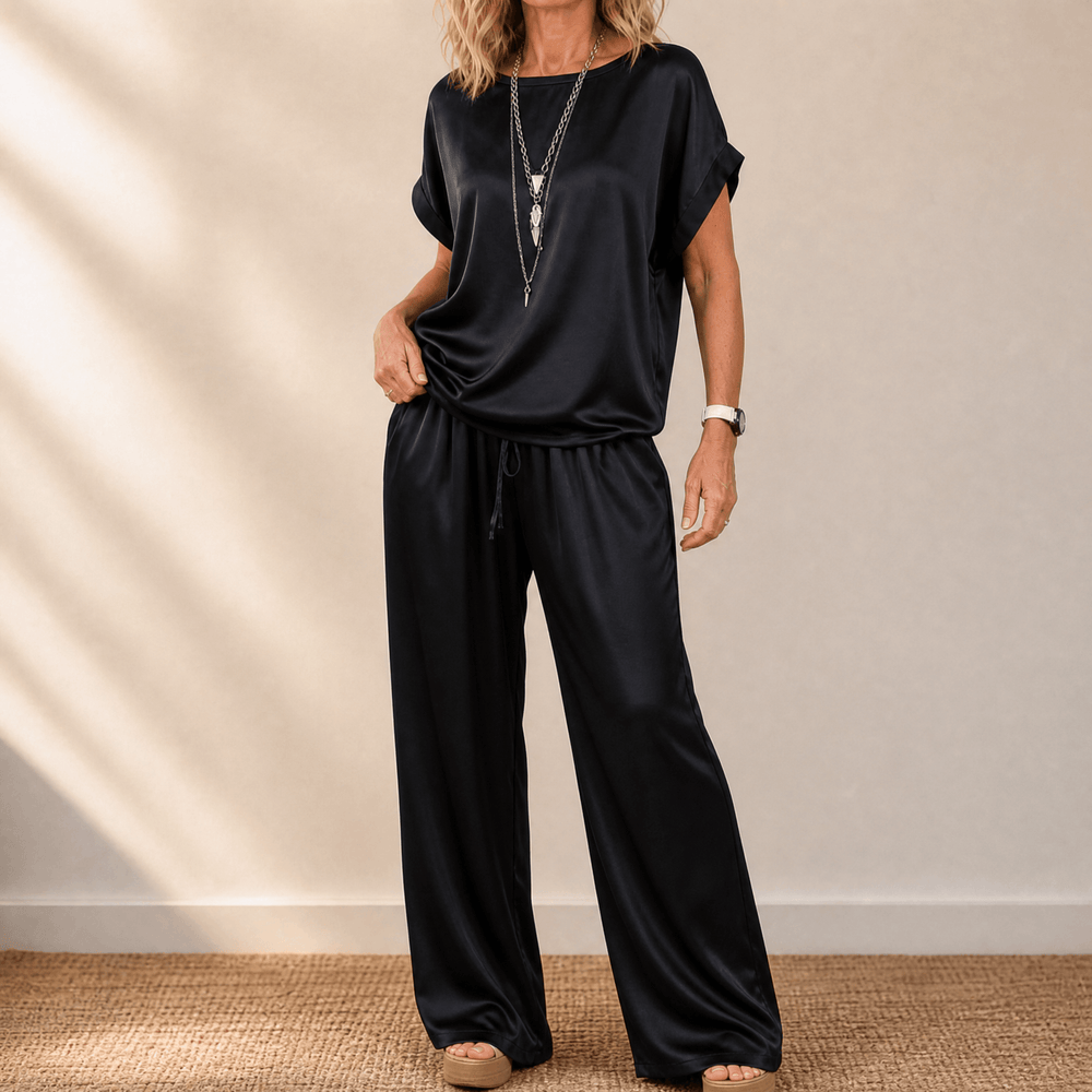 Nadine – Women's Two-Piece Set with Wide-Leg Trousers