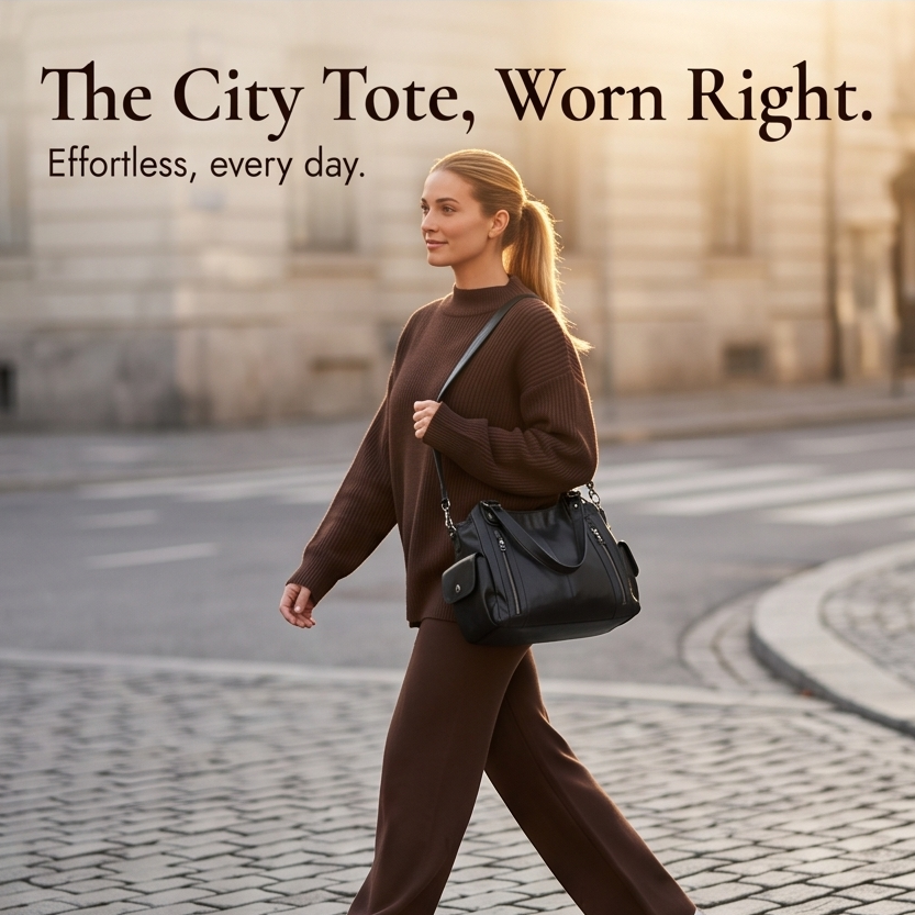 Noirvere – Slouchy Vegan Leather City Tote