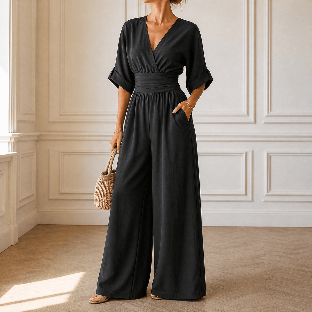 Olyara – Women's Elegant Wrap Jumpsuit