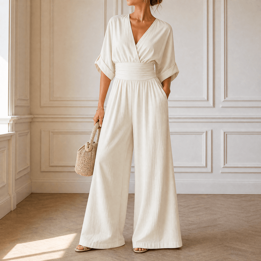 Olyara – Women's Elegant Wrap Jumpsuit