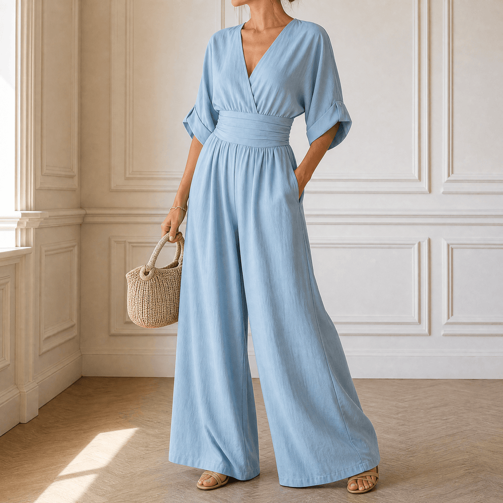 Olyara – Women's Elegant Wrap Jumpsuit