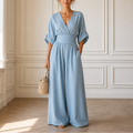 Olyara – Women's Elegant Wrap Jumpsuit