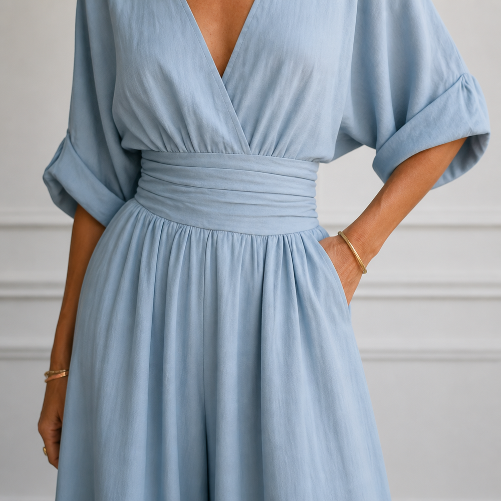Olyara – Women's Elegant Wrap Jumpsuit