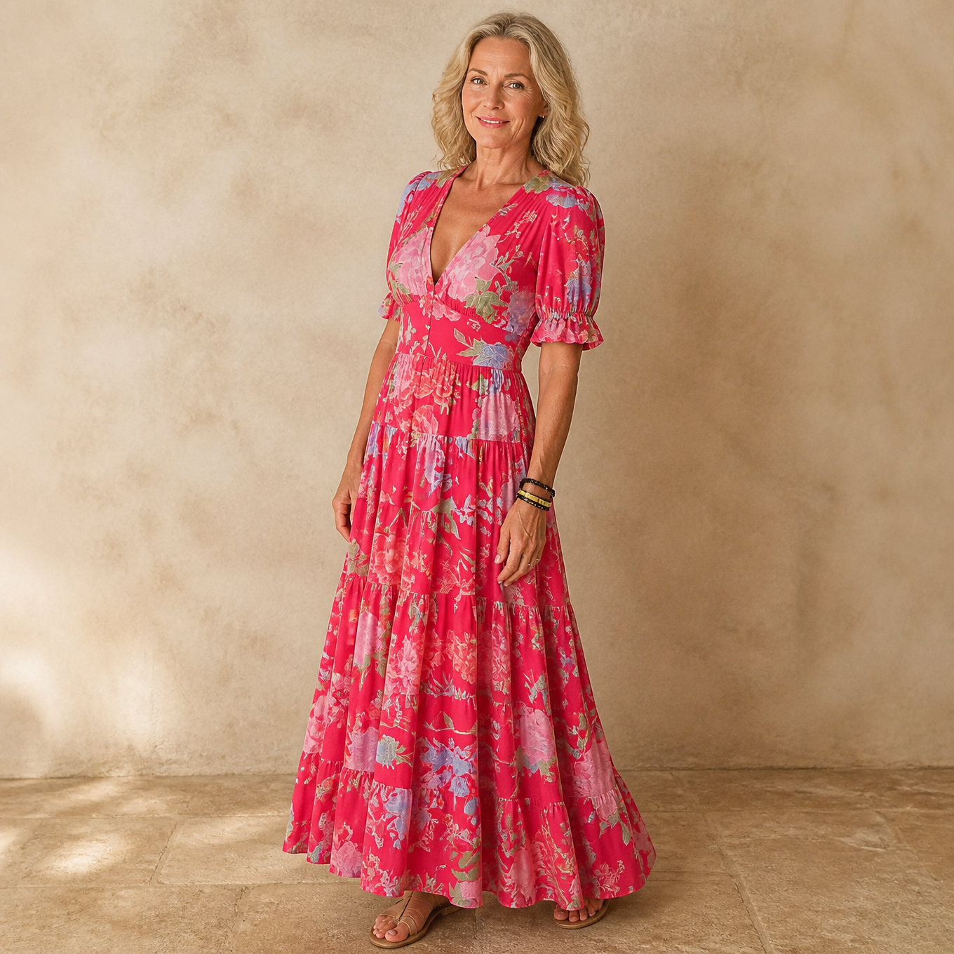 Minelda – Women's Flowing Floral Maxi Dress