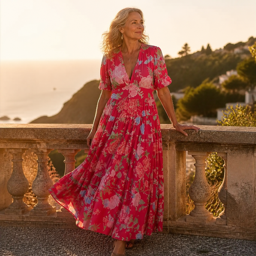 Minelda – Women's Flowing Floral Maxi Dress