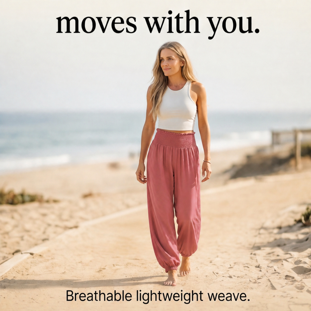 Breesa™ – Smocked High-Waist Summer Pants