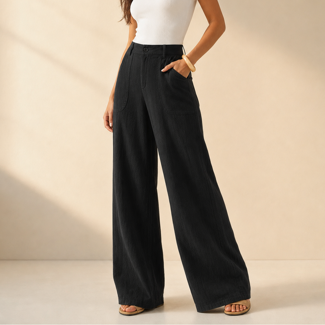 Solenne™ – High-Waist Wide-Leg Palazzo Pants