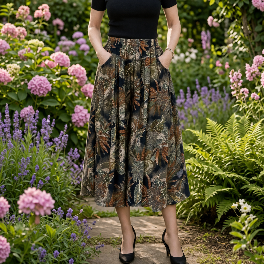 Florenza™ – Wide-Leg Flowy Summer Capri Pants with Elastic Waist & Pockets